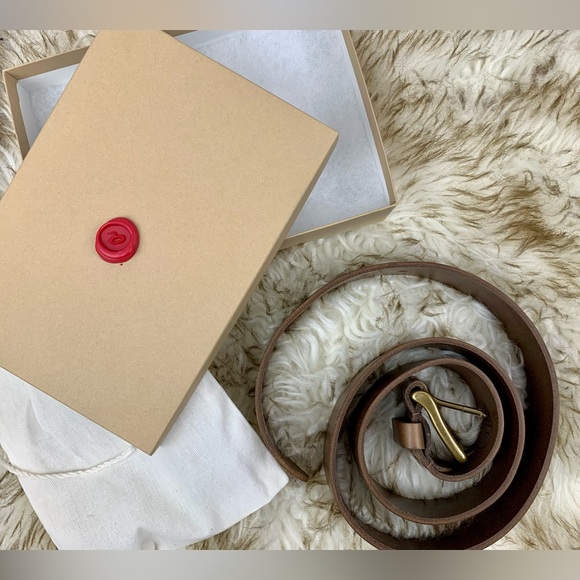 Ashland Horween Real Brown Leather Belt OS - Picture 4 of 13